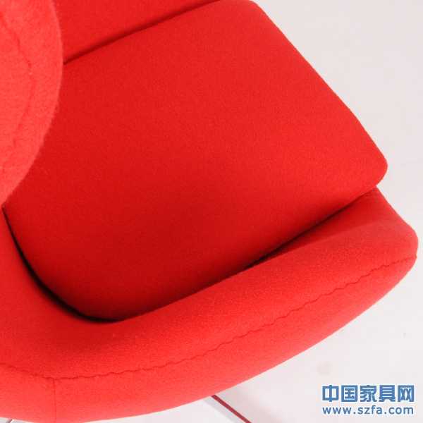 蛋椅(Egg Chair) 红色羊毛绒布