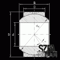 枢纽轴承 GE10-PB, 凭证 DIN ISO 12 240-1 尺度，尺寸系列 K，需维护